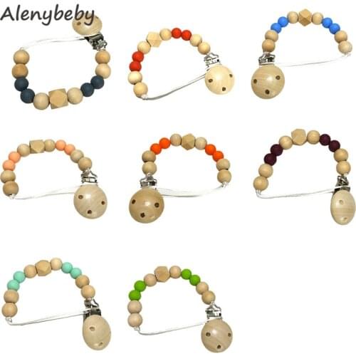 Baby Pacifier Clip Pacifier Chain Teether Shape Hand Made Cute Colourful Beads Dummy Clip Baby Soother Holder For Baby Kid