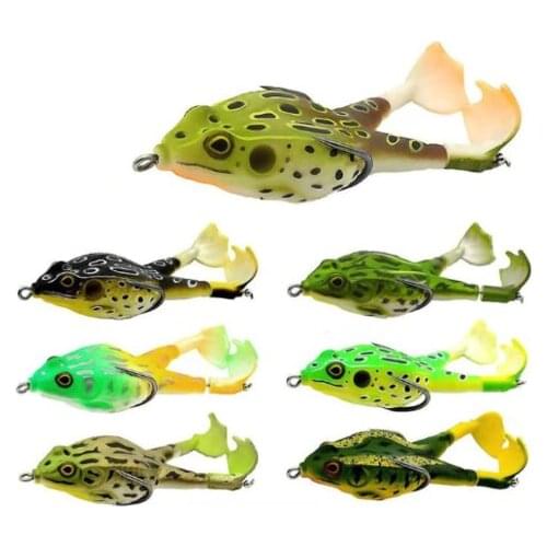 Double Propeller Frog Soft Bait Frog Type Fishing Lure Frog Propeller Foot Flippers Artificial Bait 9Cm/13.7G Floating Bionic So