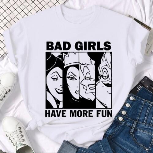 Disney Y2k Anime Villain Bad Girl Kawaii T Shirt Women Funny Cartoon Aesthetic T-shirt Grunge Graphic Tshirt 90s Top Tees Female