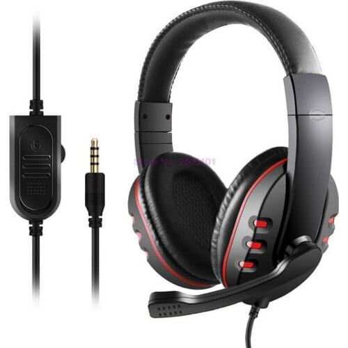 By dhl or fedex 50pcs Headphones with Microphone Gaming Headset Computer Portable Earphone For PC PS4 Xbox One Mobile 3.5mm plug