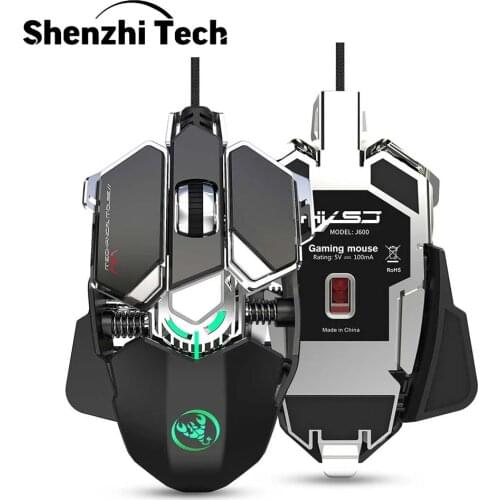 Gaming Mouse Wired Mice 6400DPI Mechanical Design 9 Customizable Macro Programming Cool LED Variable Light Effect for PC laptop