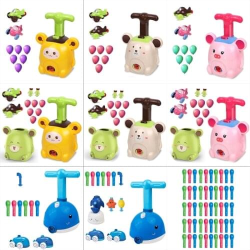 Inertia Balloon Powered Car Toys Inertial Power Balloon Car for Kids Gift Toys Y4UD