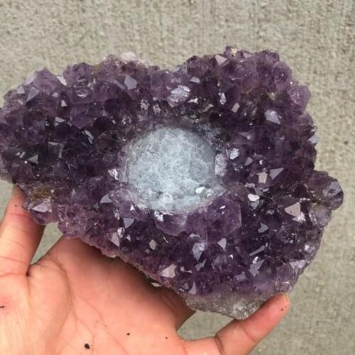 Amethyst Crystal Cluster Candle Holder // Brazilian Amethyst Cluster