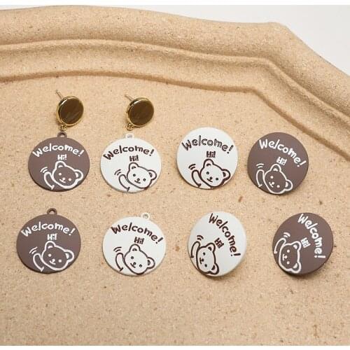 Summer style 30pcs/lot alloy Spray paint geometric round shape fashion women earrings stud diy jewelry earring accessory