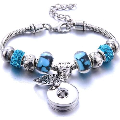 Trendy Tree Of Life Snap Bracelet Metal Heart Snap Button Bracelet Bangles fit 18MM Snap Jewelry flower beads making Jewelry
