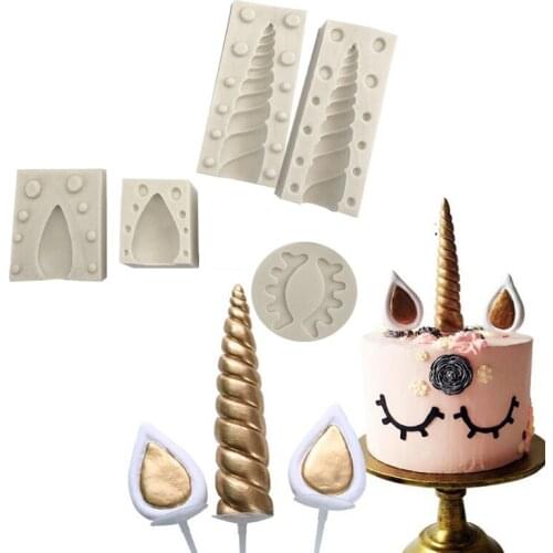 5 Pieces set Unicorn Animal Silicone Mold Fondant Mould Cake Decorating Tools Chocolate gumpaste mold