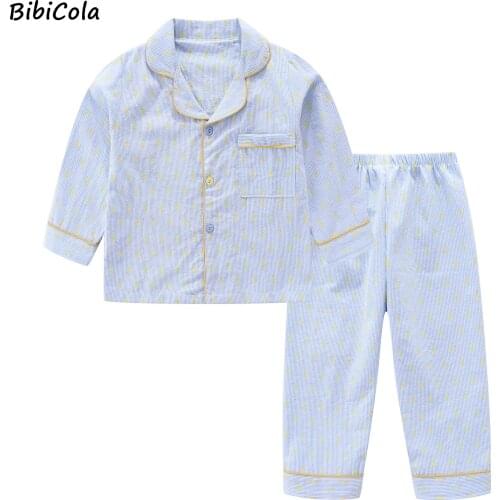 Boys Girls Pajamas Autumn Long Sleeve Children Sleepwear Set Washed Cotton Pajamas Set Boys Pyjamas Sets For Kids Nightwear Set