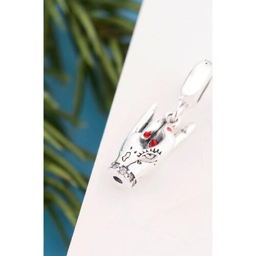 Fit Original Pandora Charm Bracelet Authentic 925 Sterling Silver Hand Rock Gesture Bead For Making Women Young Berloque 2021