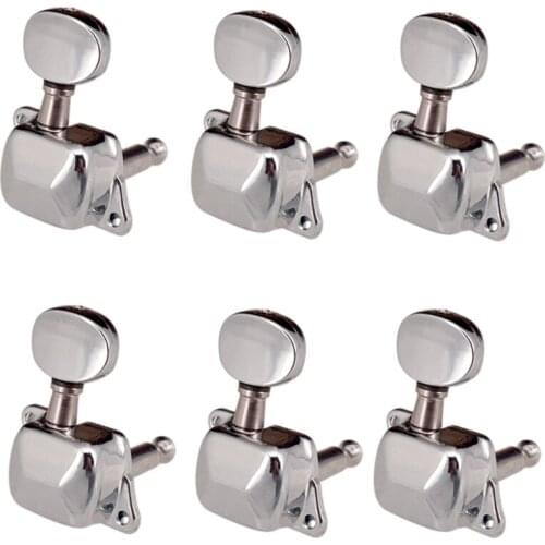 Semiclosed Machine Heads 6R Guitar Tuning Pegs Chrome Metal Tuning Machine Head Keys Set for Guitar Accessories
