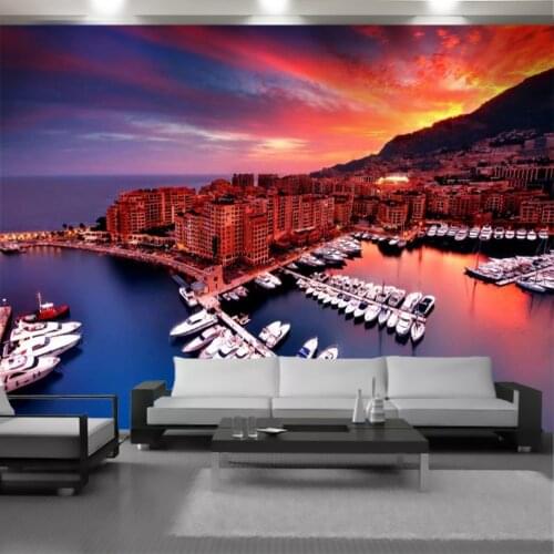 Custom 3d Landscape Wallpaper Beautiful Sea City Scenery Living Room Bedroom Home Decoration Painting Mural Wallpapers