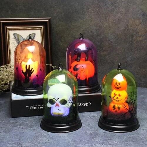 Halloween Dress Up Props Glowing Pumpkin Lantern Candle Light Bar Haunted House Secret Room Desktop Decoration Dress Up Props