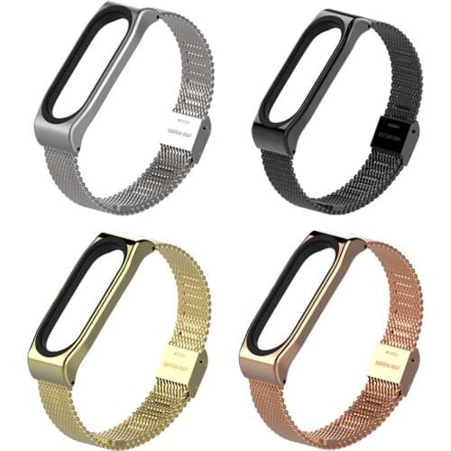 Luxury Stainless Steel Strap For Xiaomi Mi Band 3 4 Replacement WatchBand Miband3 Miband4 Band3 Accessories Watchbands Bracelet