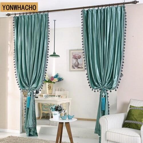 Custom curtains Luxury Thicken Full Shade Italian Velvet Ultra High Agate Green cloth blackout curtain tulle drapes N549