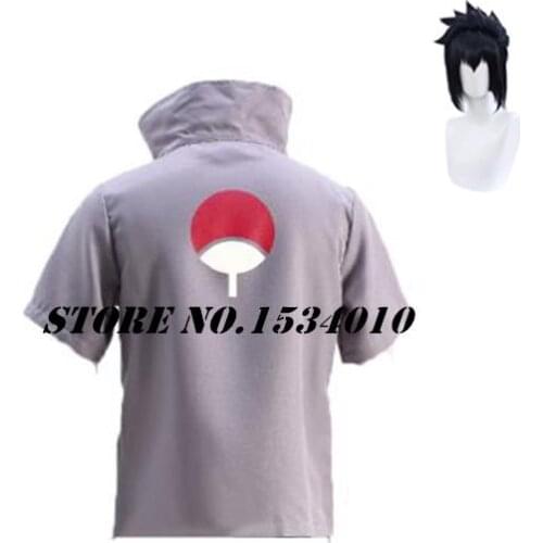 Sasuke Uchiha Gray Shirt Cosplay Costume Anysize