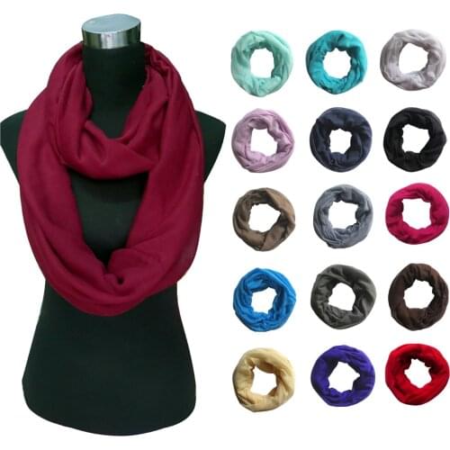 Plain Solid Color Womens Infinity Scarf Circle Loop Snood Lightweight, Free Shipping