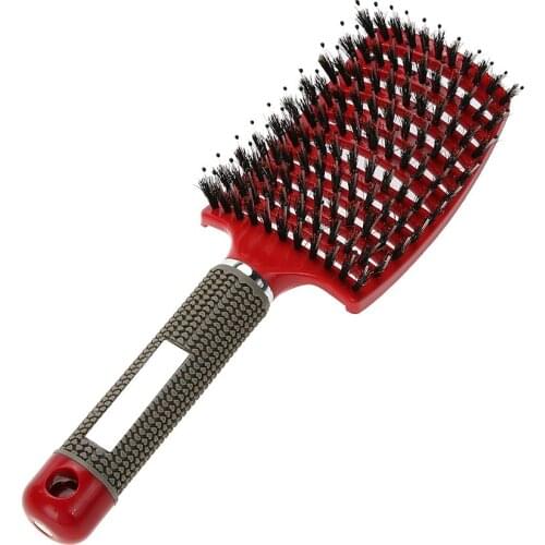 Hair Brush Scalp Massage Comb Hairbrush Bristle&Nylon Women Wet Curly Detangle Hair Brush for Salon Hairdressing Styling Tools