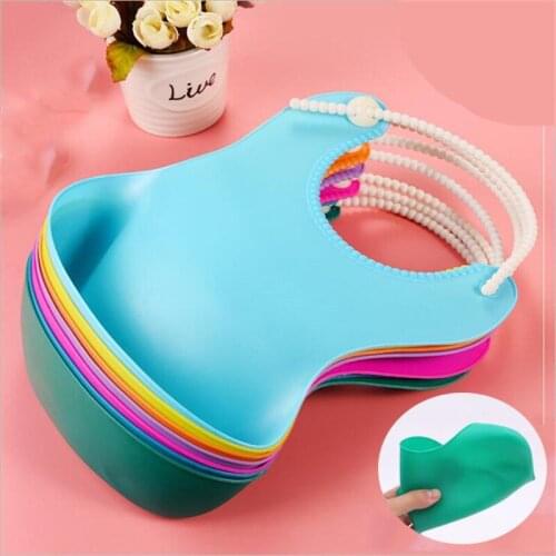 New Baby Bib Adjustable Feeding Waterproof Saliva Dripping Bibs Soft Edible Silicone Saliva Towel Dropshipping