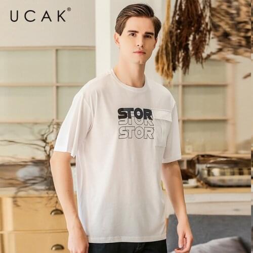 UCAK Brand Classic O-Neck Bamboo Fiber T Shirt Men Clothes Summer New Arrival Streetwear Breathable Refresh Tshirt Homme U5581