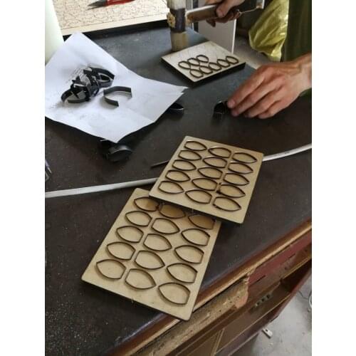 Custom wooden steel rule die making service 15.8mm thick for scrapbooking and handcrafts fabric cutting