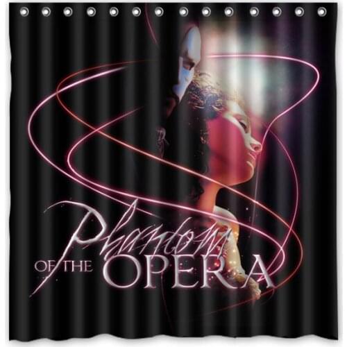 180*180cm Modern Design Musical The Phantom of the Opera Print Waterproof Bathroom Shower Curtain