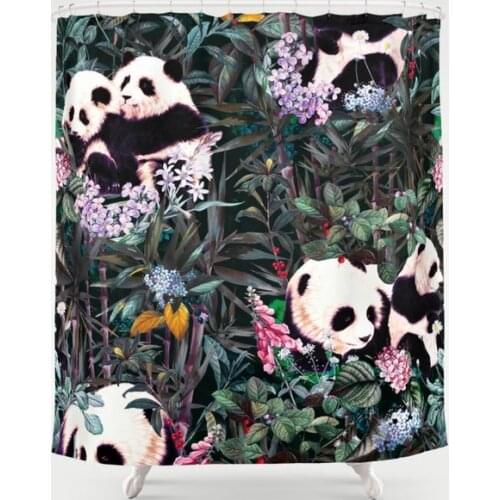 Jungle Panda Shower Curtain Waterproof Bathroom Decorations Polyester Bathroom Shower Curtain