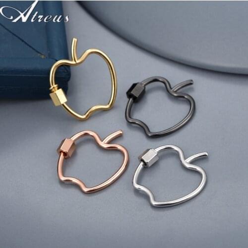 Apple Shape Screw Locking Clasp Copper Carabiner Hooks Penadnt for Necklace Bracelet Keychain Handmade Craft Jewelry Findings