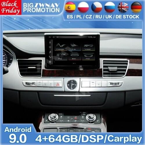 1 DIN Android Player For Audi A8 D4 2009 2010 2011 2012 2013 2014 2015 2016 2017 GPS Video Audio Stereo Radio Receiver Head Unit