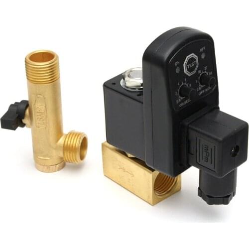 1pc 1/2" Drain Valve Electronic Timed Air Compressor Gas Tank Automatic 2-way Drain Valves For Filters Air Cylinders