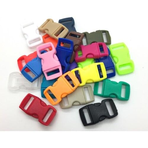 10pcs/lot 3/8" 10mm Wide Mix color Contoured Side Release For Paracord Bracelet Plastic Buckle
