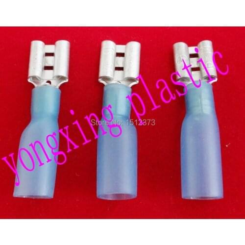 25PCS Package Heat shrinkable Female insulating Terminal blue color 16-14AWG(1.5-2.5) square cable