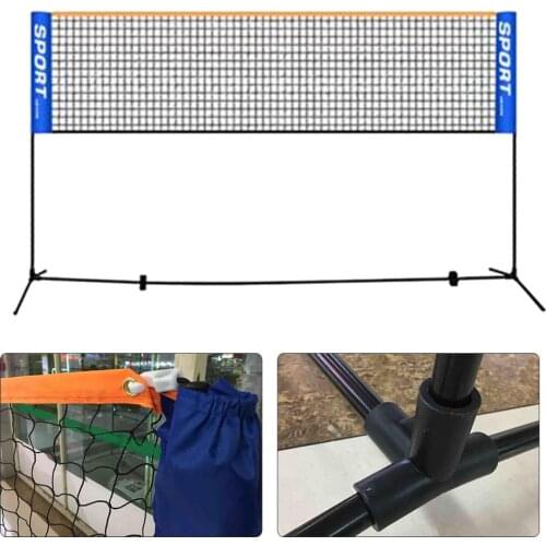 4.1m Portable Badminton Net Rack Mobile Simple Multi-function Nylon Sport Steel Pipe Net Frame Used For Beach Or Gym