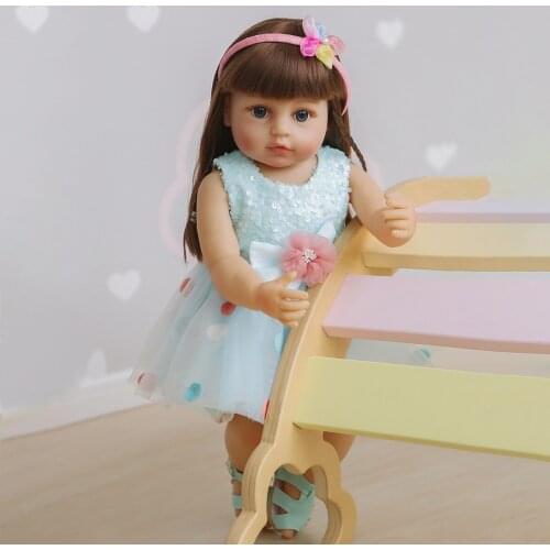 55CM Lifelike Bebe Reborn Todder Doll Real Soft Touch Full Body Silicone Fashion Baby Doll Newborn Toddler Girl Birthday Gift