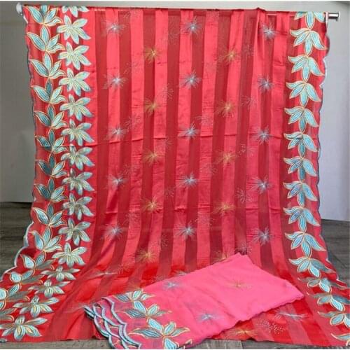 7yards African Lace Fabrics Soft Material Satin Silk Fabric With Chiffon Blouse 2021 Latest Design Dubai Fabric For Dress