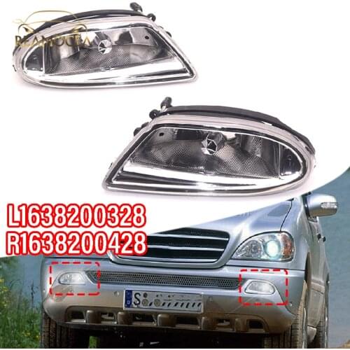 Reamocea 2x Car Front Fog Light Assembly 1638200328 1638200428 A1638200328 A1638200428 Fit for Benz ML320 ML350 ML430 ML500 ML55