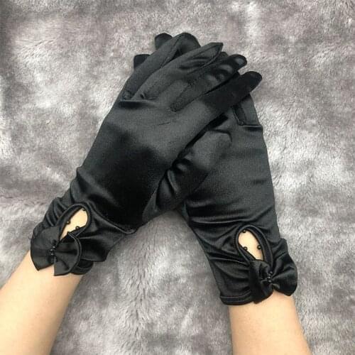 White Matte Satin Finger Short Wedding Gloves Wedding Accessories Party Prom Cosplay Performance Casual Bridal Gloves