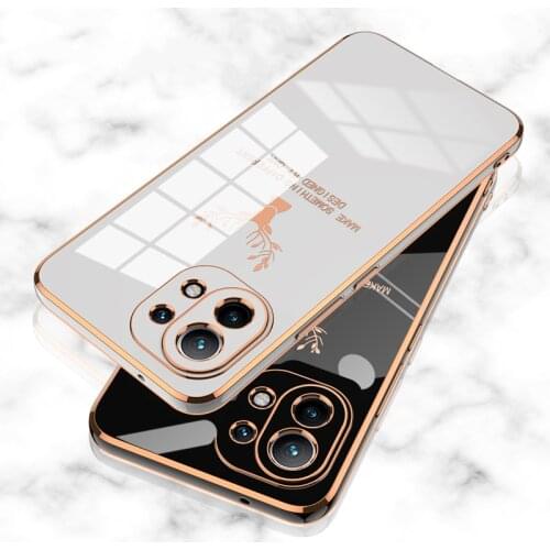 For Xiaomi Mi 11 Lite Case Mi 11 Ultra Straight 6D Plating Soft TPU Case Camera Protection Silicone Cover