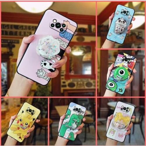 Cover Kickstand Phone Case For Xiaomi Poco X3 NFC Back Cover Waterproof Fashion Design Cartoon