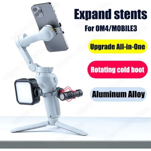 Handle Holder Stabilizer Hot /Cold Shoe Adapter for DJI OM 4 Osmo Mobile 3 2 Extension LED Video Light Mount Microphone Bracket