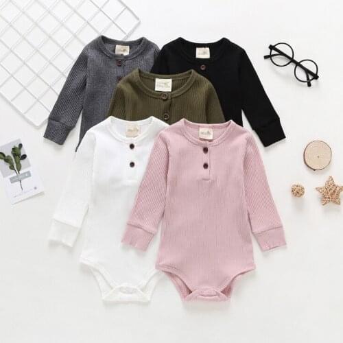 Newborn Infant Baby Romper Spring Autumn Unisex Long-Sleeve Cotton Striped Bodysuit Baby Girl Boy Clothes 0-18Months
