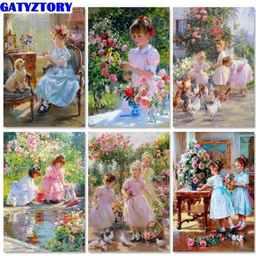 GATYZTORY Frame DIY OilPainting By Numbers Figures Girl Paint By Numbers Home Decor Pictures By Numbers On Canvas