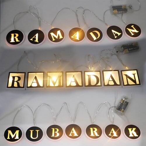 Eid Mubarak Decoration LED String Light Night Lamp Hanging Ramadan Party