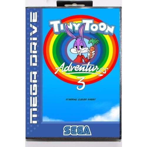 Tiny Toon Adventures 3 16 bit MD Game Card With Retail Box For Sega Mega Drive For Genesis