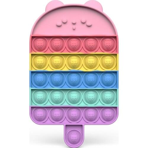 Push Fidgets Toy Ice Cream Board Bubble Sensory Toys Autism Special Stress Reliever Help Relieve Stress Focus Soft Squeeze Toy