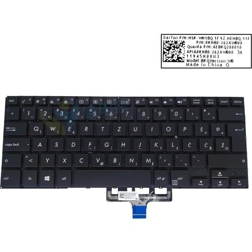 Croatian backlight keyboard for ASUS ZenBook UX461 UX461FA UX461UA Notebook keyboards blue WB QWERTZ New works 0KNB0 262AWB00