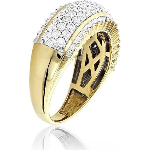 New Arrival Fashion Bride Engagement Rings For Women Gold Color Retro Look Big Oval Austrian Crystal Ring Vintage Jewelry