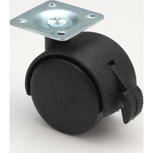 4PCS Black 2'' Rubber Swivel Casters Office Sofa Chair Furniture Universal Brake Wheels