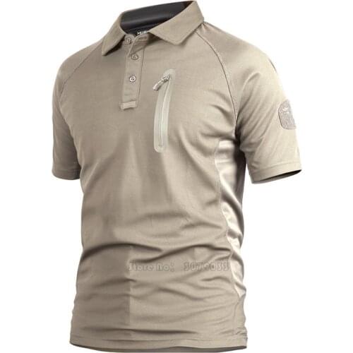 Mens Tactical Military Summer Short Sleeve T-Shirt Camouflage Army Force T shirt Man Breathable Pocket Shirts Hunting Gear