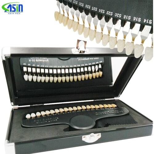 20 Colors Teeth Whitening set 3D Shade Guide Color Comparator Mirror Dentistry Cold Light Teeth White Bleaching Dental Plate