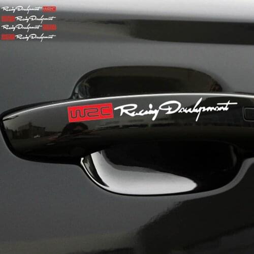 4Pcs Car Handle Stickers WRC Rally Racing Stripe Car Decals Vinyl JDM Stickers On Car Door Tuning Auto Exterior Accessory Decor