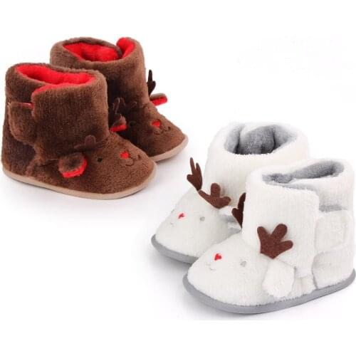 New Christmas Baby Shoes Baby Boys Girls Winter Warm Santa Claus First Walkers Cute Xmas Baby Boots